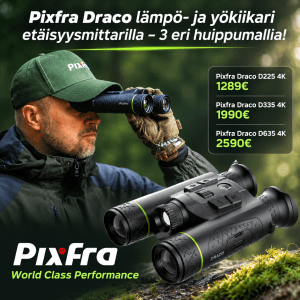 Pixfra Draco lämpö- ja yökiikari etäisyysmittarilla - 3 eri huippumallia!